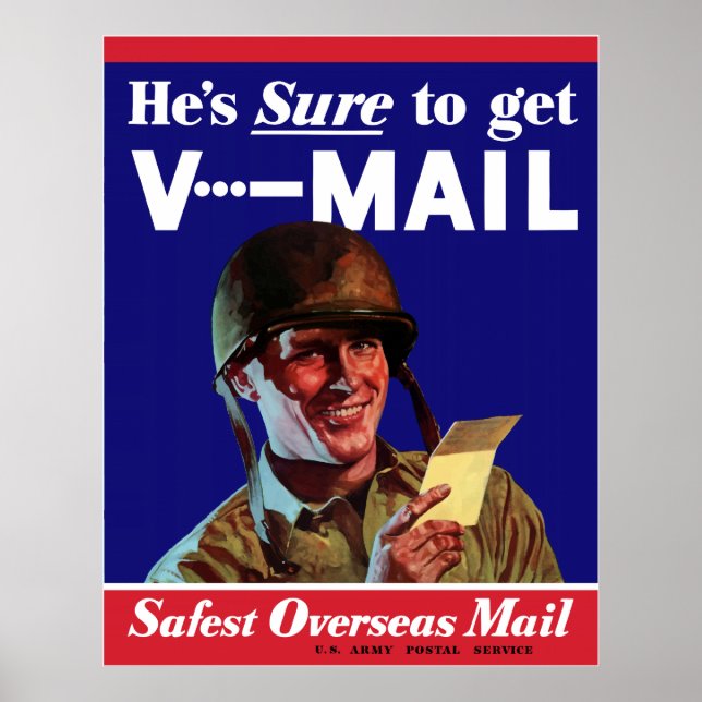 Poster 2ÈME GUERRE MONDIALE Army V-Mail (Devant)