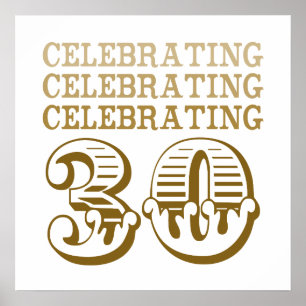 Poster 30 ans de fête ! (fête d'anniversaire)