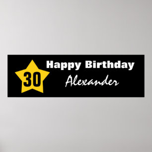 Poster 30e anniversaire Big Star Banner Nom personnalisé 