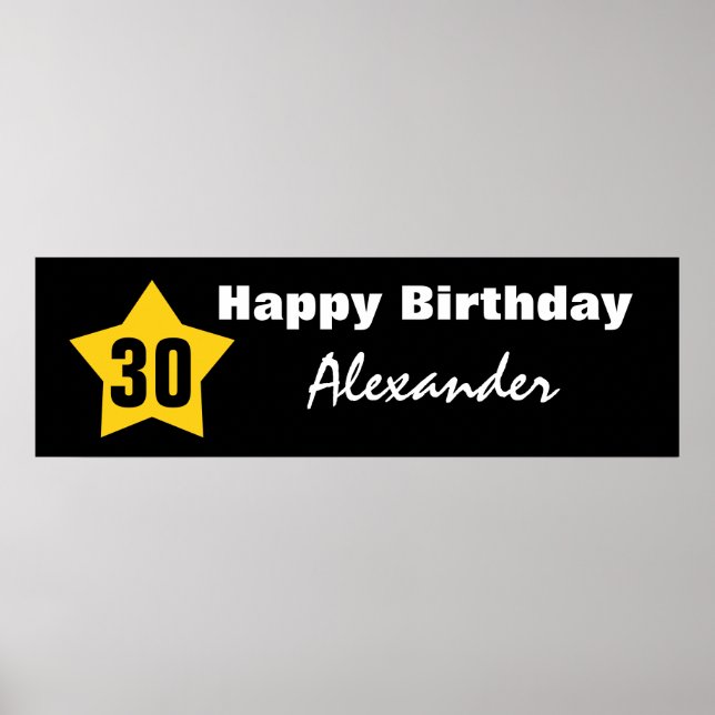 Poster 30e anniversaire Big Star Banner Nom personnalisé  (Devant)