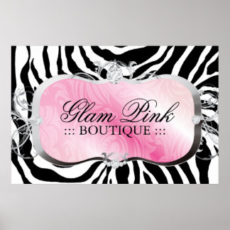 Poster 311 Plate-forme rose brillant Zebra Silver