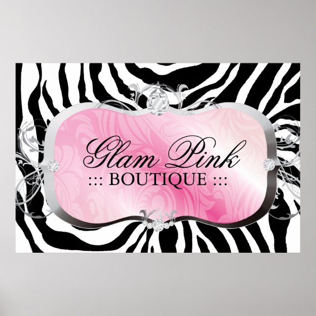 Poster 311 Plate-forme rose brillant Zebra Silver (Devant)