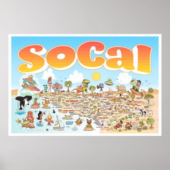 Poster 36X24 Southern California (Devant)