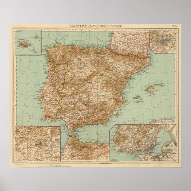 Poster 3738 Espagne, Portugal (Devant)