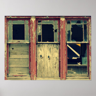 Poster 3 fenêtres cassées