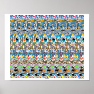 Poster 3D 16" x 14" "Voile" par Magic Eye®