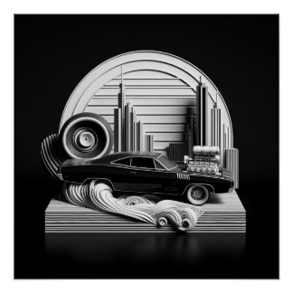 Poster 3d Diorama véhicule 010