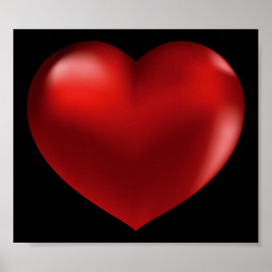 Poster 3D Red Heart