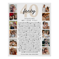 40 Raisons Nous Vous Aimons Anniversaire Keepsaké