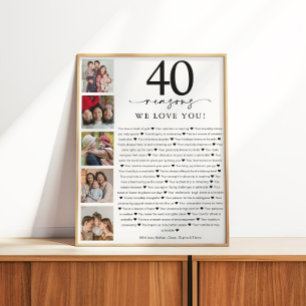 Poster 40 raisons pour lesquelles nous vous aimons pour u