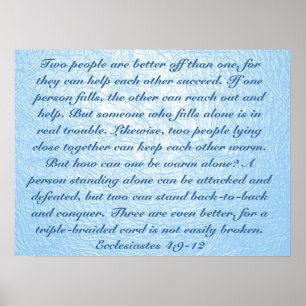 Poster 4:9 d'Ecclesiastes de vers de bible de véritable
