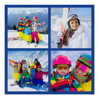 Poster 4 Grille de collage de photos de vacances d'hiver
