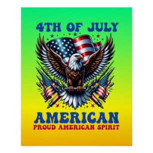 Poster 4 juillet American Eagle Sublimation-61001