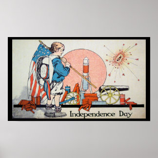 Poster 4 juillet vintage