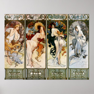 Poster 4 Saisons Alphonse Mucha Imprimer