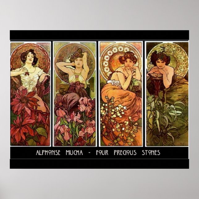 Poster 4 Stones Alphonse Mucha Print (Devant)