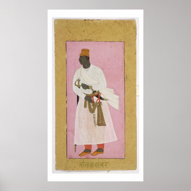 Poster 50.14/8 Portrait of Malik Amber, inscribed in Deva (Devant)