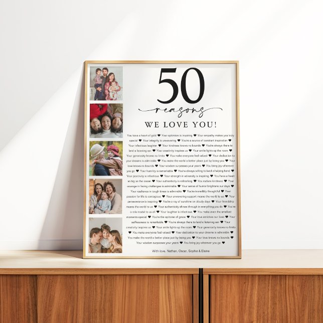 Poster 50 Reasons We Love You Birthday or Anniversary (Créateur téléchargé)