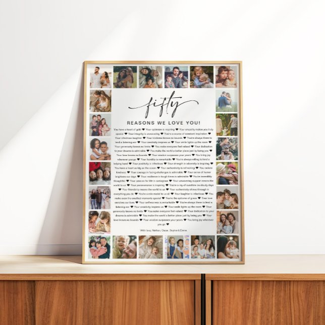 Poster 50 Reasons We Love You Photo Collage Keepsake Gift (Créateur téléchargé)