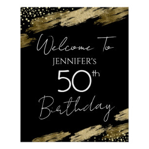 Poster 50e anniversaire Gold Black Welcome