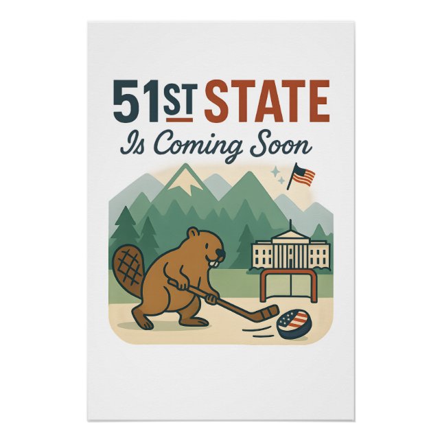 Poster 51e Drapeau d'État Hockey Canada USA (Devant)