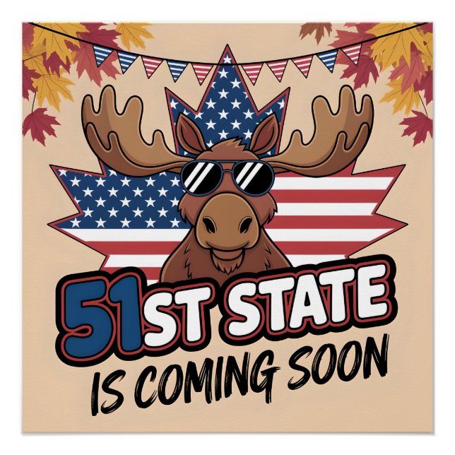 Poster 51e État à venir Patriote Élan Drapeau USA (Devant)