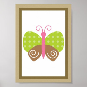 Poster 5X7 Berry Garden Butterfly Wall Art