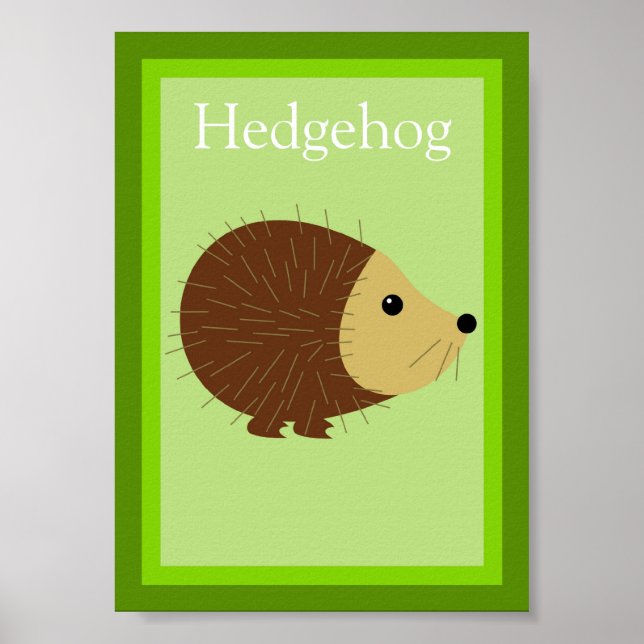 Poster 5X7 Hedgehog Forest Friends Wall Art (Devant)