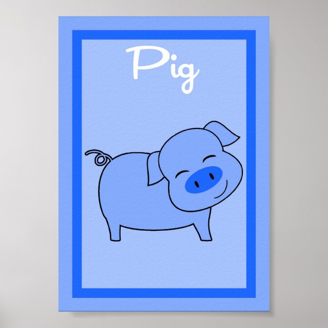 Poster 5X7 Pig Barn Yard Boys Wall Art (Devant)
