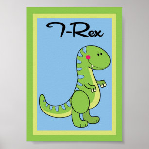 Poster 5X7 T-Rex Dinosaures Art Mur