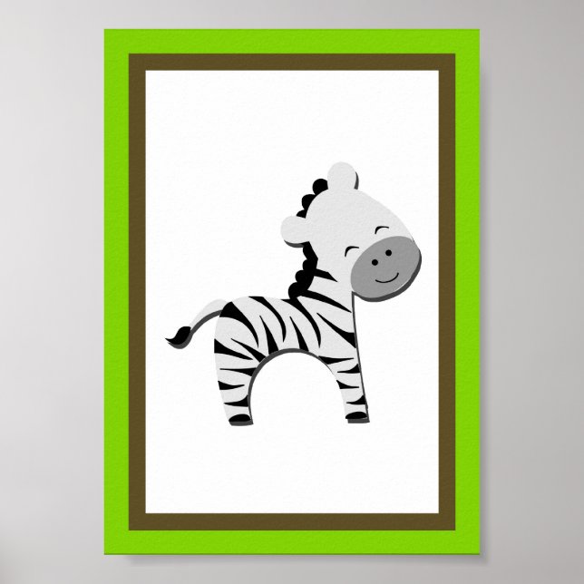 Poster 5X7 Zebra Jungle Animal Wall Art (Devant)