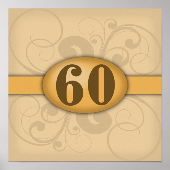 Poster 60e anniversaire / fête de l'anniversaire (Devant)