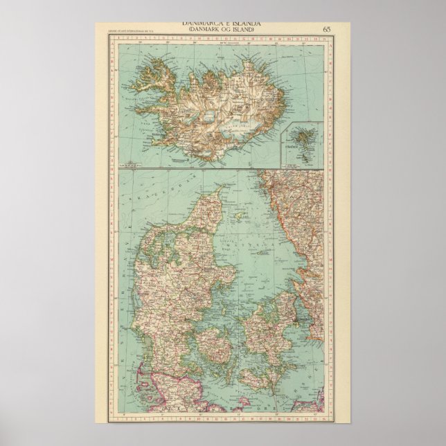 Poster 65 Danemark, Islande (Devant)
