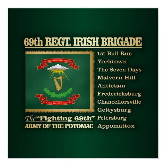 Poster 69e régiment, brigade irlandaise (BH) (Devant)