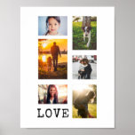 Poster 6 Collage de cadre photo<br><div class="desc">6 photos dans une orientation variable,  personnaliser "Amour" à n'importe quel mot ou abréviation.</div>