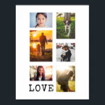 Poster 6 Collage de cadre photo<br><div class="desc">6 photos dans une orientation variable, personnaliser "Amour" à n'importe quel mot ou abréviation.</div>