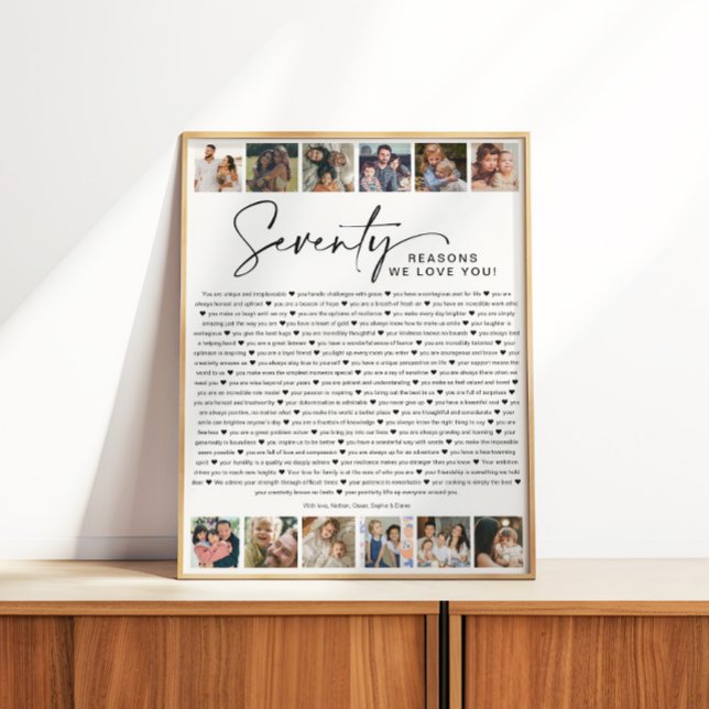 Poster 70 Reasons We Love You Birthday Photo Collage (Créateur téléchargé)