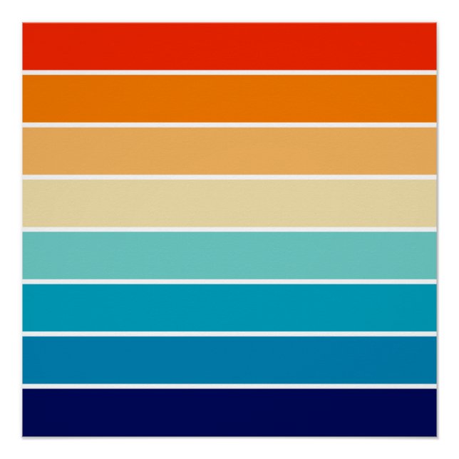 Poster 70s Rainbow Stripes (Devant)