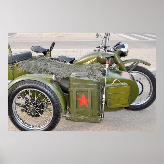Poster 750B-2 motorcycle with a sidecar (Devant)