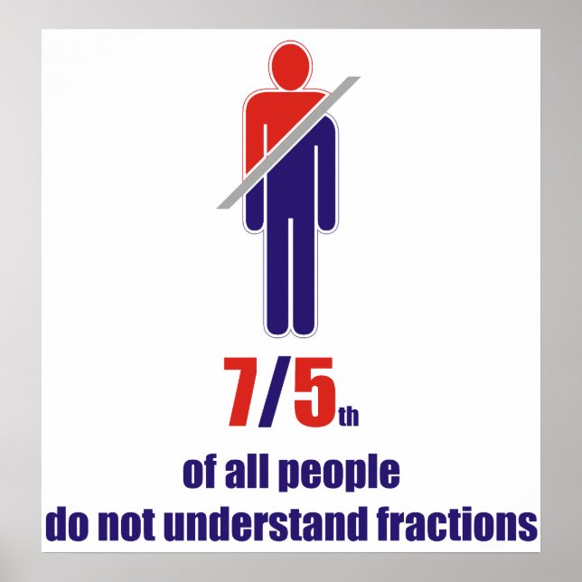 Poster 7/5 de tous les gens ne comprennent pas les fracti (Devant)
