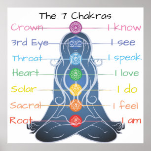 Poster 7 chakras 24x24"