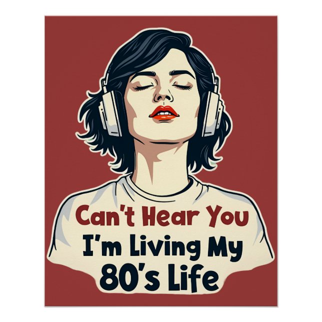 Poster 80s Rétro Nostalgic Music Lover Throwback Design (Devant)