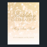 Poster 80th Birthday Gold Bokeh Sparkle Lights<br><div class="desc">Elegant 80th Birthday Party Gold Bokeh Sparkle Lights banner template.</div>