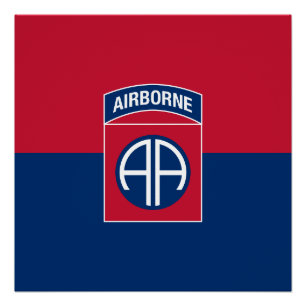 Poster 82e division aérienne Flag Military Vétéran