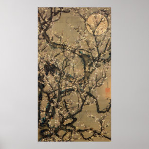 Poster 8. 梅 花 晧 月 図, 冲 lune et fleurs de prune, Jakuchu 若