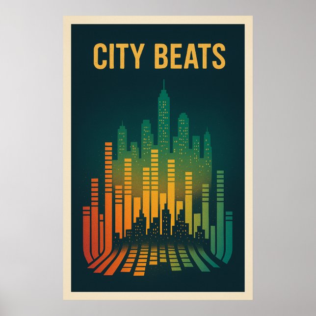 Poster 8, City Beats, Vintage (Devant)