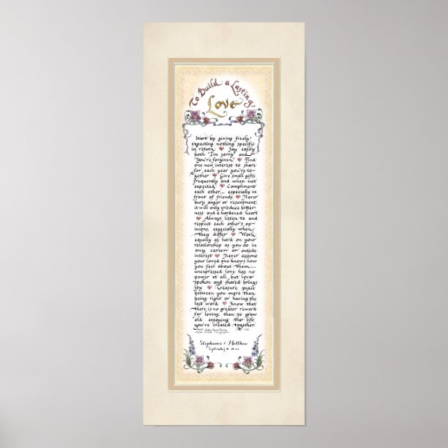 Poster 8 x 20 Pour construire un amour durable Crème Moch (Devant)