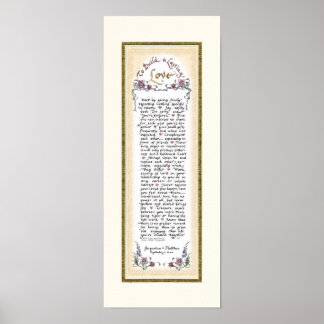 Poster 8 x 20 To Build a Lasting Love Cream Gold Leaf