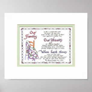 Poster 8x10 M464 - Notre couette en Patchwork Family