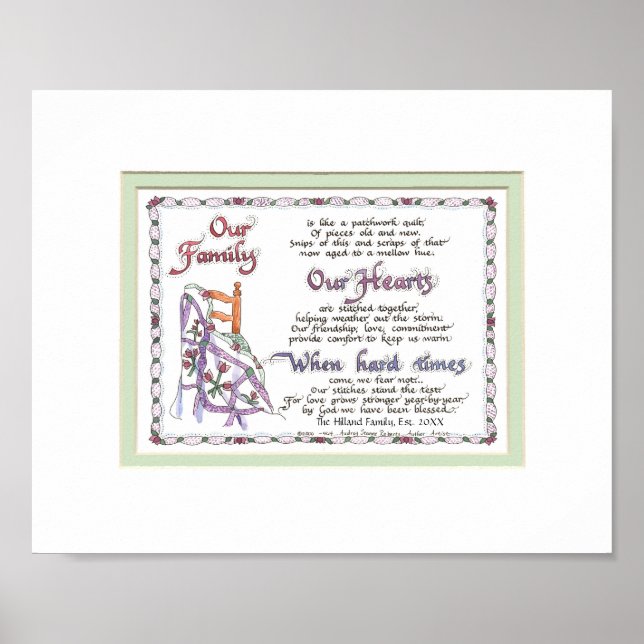 Poster 8x10 M464 - Notre couette en Patchwork Family (Devant)